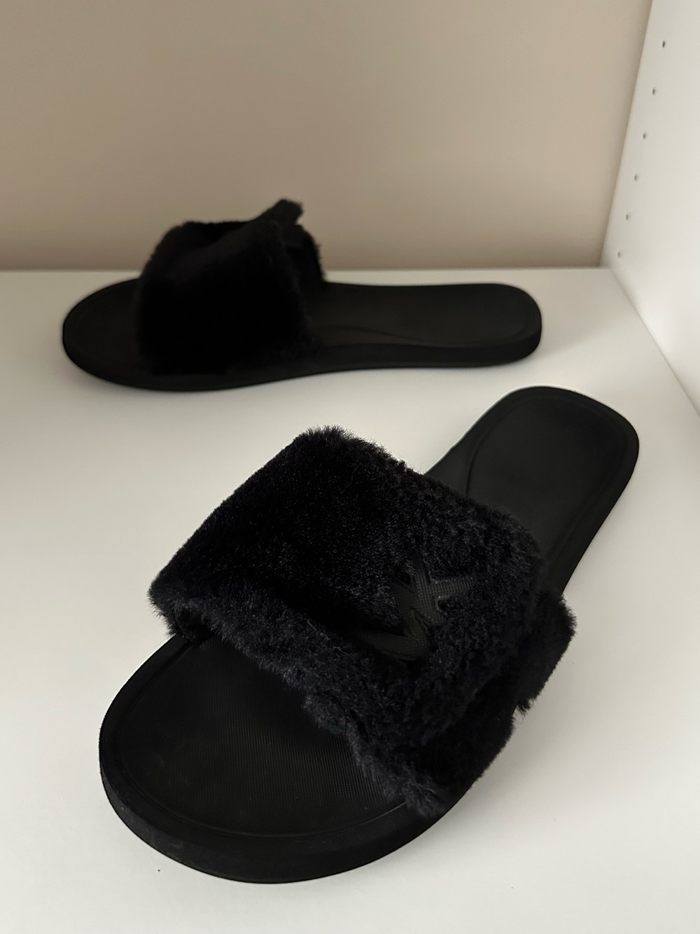 MK Faux Fur Slide